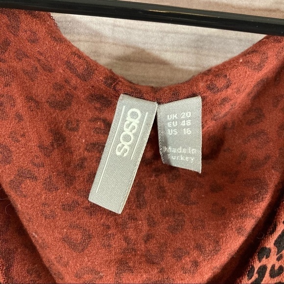 Asos Burnt Orange Leopard Print Button Up Top - Picture 9 of 10